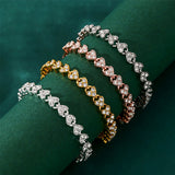 Cubic Zirconia Crystal Tennis Bracelets for Men and Women, Gold Color, Silver Color Bracelet, Luxury Chain Jewelry Gifts 