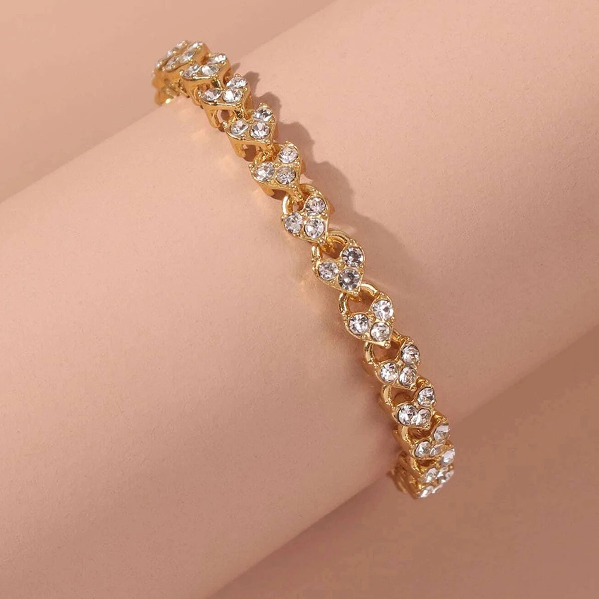 Cubic Zirconia Crystal Tennis Bracelets for Men and Women, Gold Color, Silver Color Bracelet, Luxury Chain Jewelry Gifts 