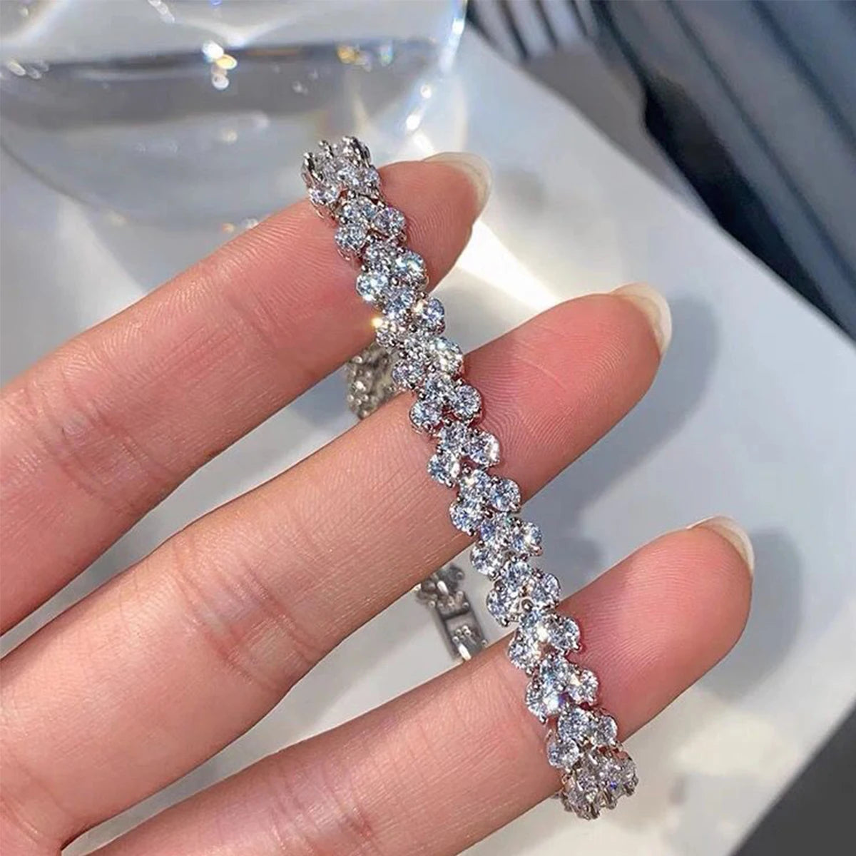 Cubic Zirconia Crystal Tennis Bracelets for Men and Women, Gold Color, Silver Color Bracelet, Luxury Chain Jewelry Gifts 
