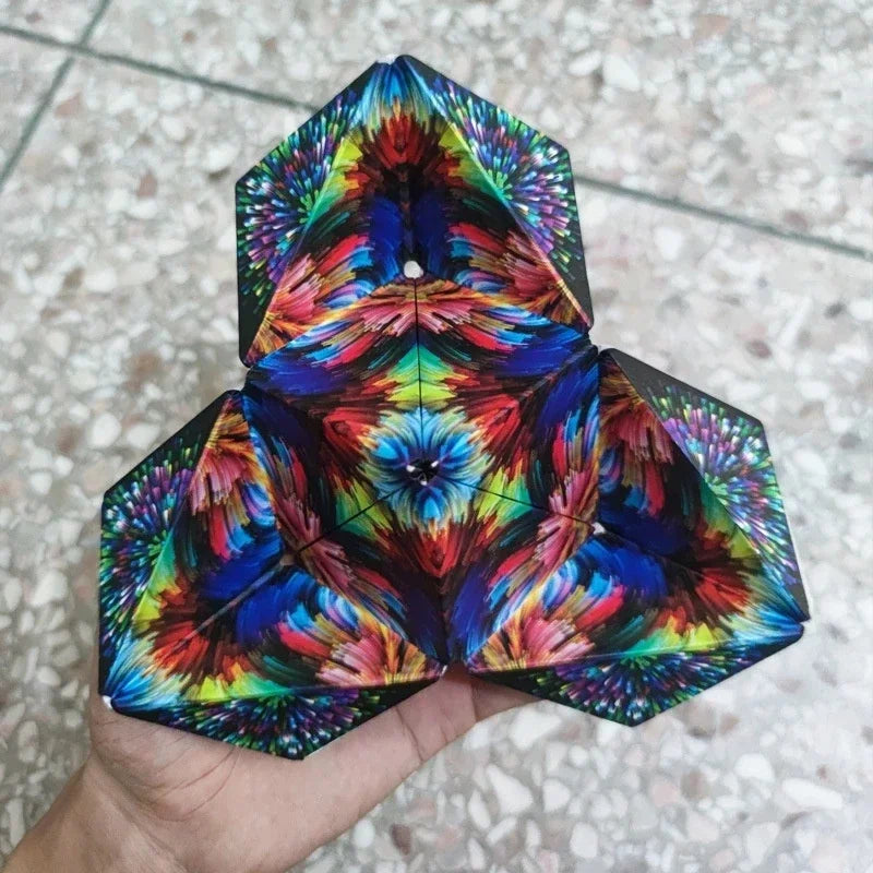 Cubo Mágico Magnético Mutável Geométrico para Crianças, Anti Stress, 3D Hand Flip Puzzle, Stress Reliever Fidget Toy, Novo