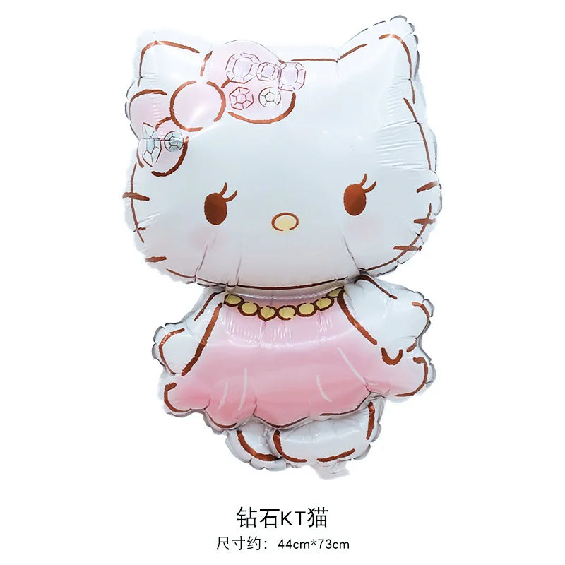 Lindo juego de globos decorativos para fiesta de anime, temática de Hello Kitty, fiesta de cumpleaños de niña kawaii, globos para baby shower, 5 piezas 