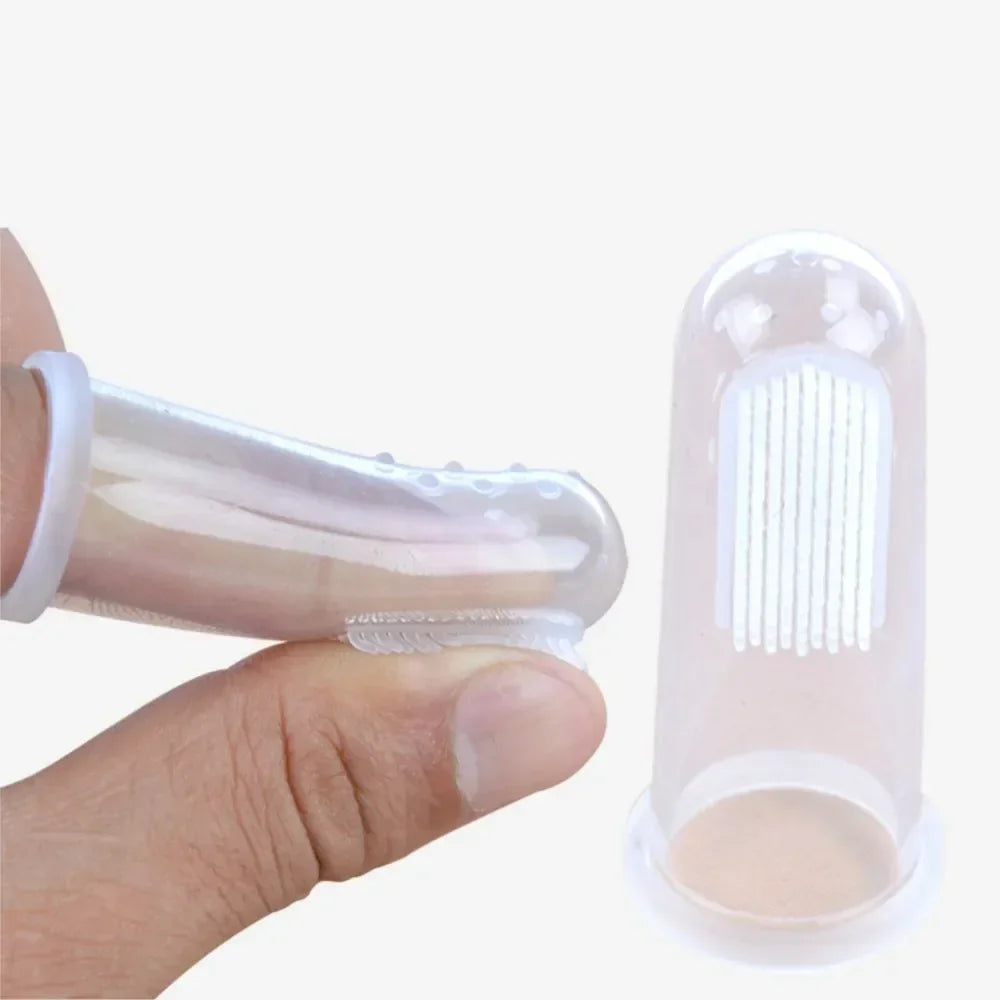 Cute Baby Finger Toothbrush Box Set, Massagem clara dos dentes das crianças Silicone macio Escova de limpeza de borracha infantil Massageador Dental Care