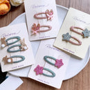 Bonita pinza para el pelo con forma de estrella de cinco puntas para niña, conejito, flequillo lateral, pelo roto, pinza BB, accesorios para el pelo de bebé. 