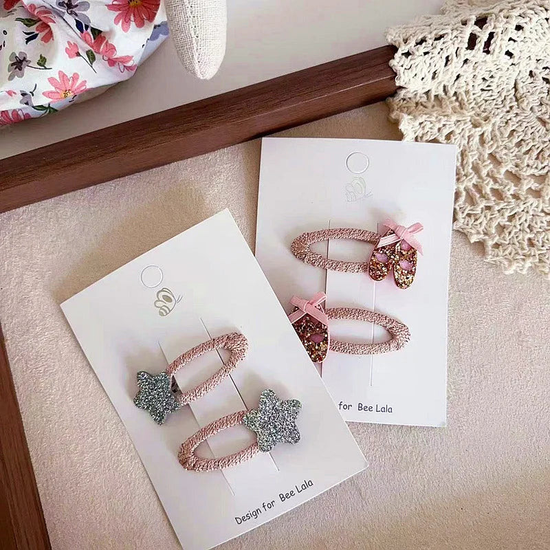 Bonita pinza para el pelo con forma de estrella de cinco puntas para niña, conejito, flequillo lateral, pelo roto, pinza BB, accesorios para el pelo de bebé. 