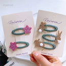 Bonita pinza para el pelo con forma de estrella de cinco puntas para niña, conejito, flequillo lateral, pelo roto, pinza BB, accesorios para el pelo de bebé. 