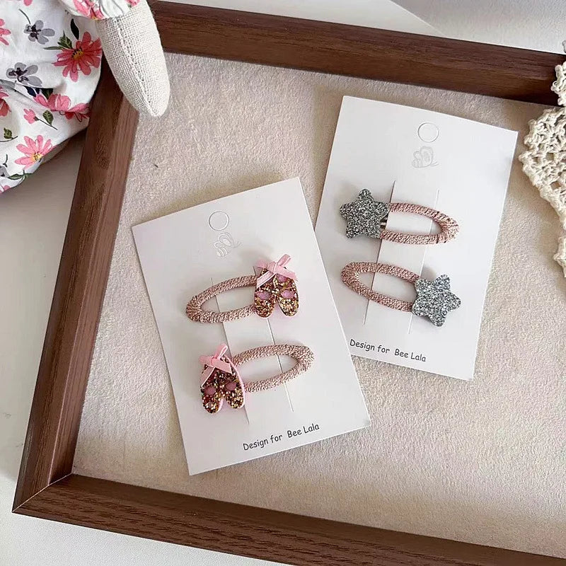 Bonita pinza para el pelo con forma de estrella de cinco puntas para niña, conejito, flequillo lateral, pelo roto, pinza BB, accesorios para el pelo de bebé. 