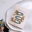 Bonita pinza para el pelo con forma de estrella de cinco puntas para niña, conejito, flequillo lateral, pelo roto, pinza BB, accesorios para el pelo de bebé. 