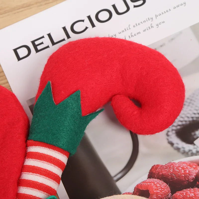Cute Cartoon Stripes Hat for Christmas, Plush Elf Santa, Creative Türkiye Hats, Xmas Party Ornament, Decoration Props, New Year 