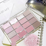 DIKALU - Paleta de sombras de ojos coreanas de baja saturación, 16 colores, alto nivel de apariencia, control mate, cobertura natural de tonos tierra rosados 