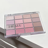 DIKALU - Paleta de sombras de ojos coreanas de baja saturación, 16 colores, alto nivel de apariencia, control mate, cobertura natural de tonos tierra rosados 