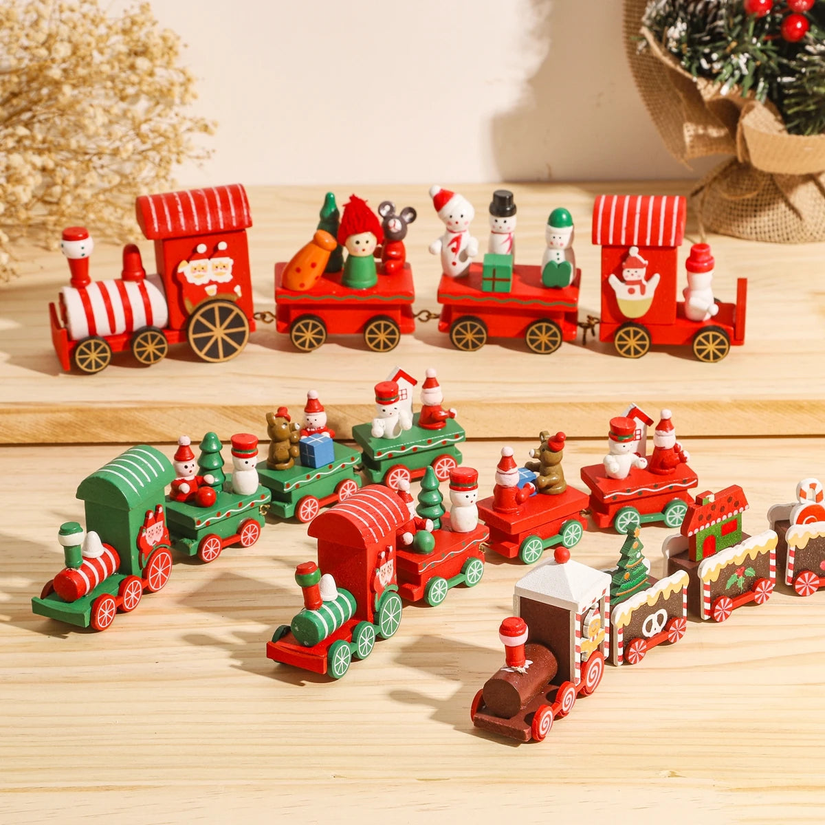 Christmas Train Decorations for Home, Merry Christmas Ornament, Noel Gifts, Happy New Year, 2025, 2024 