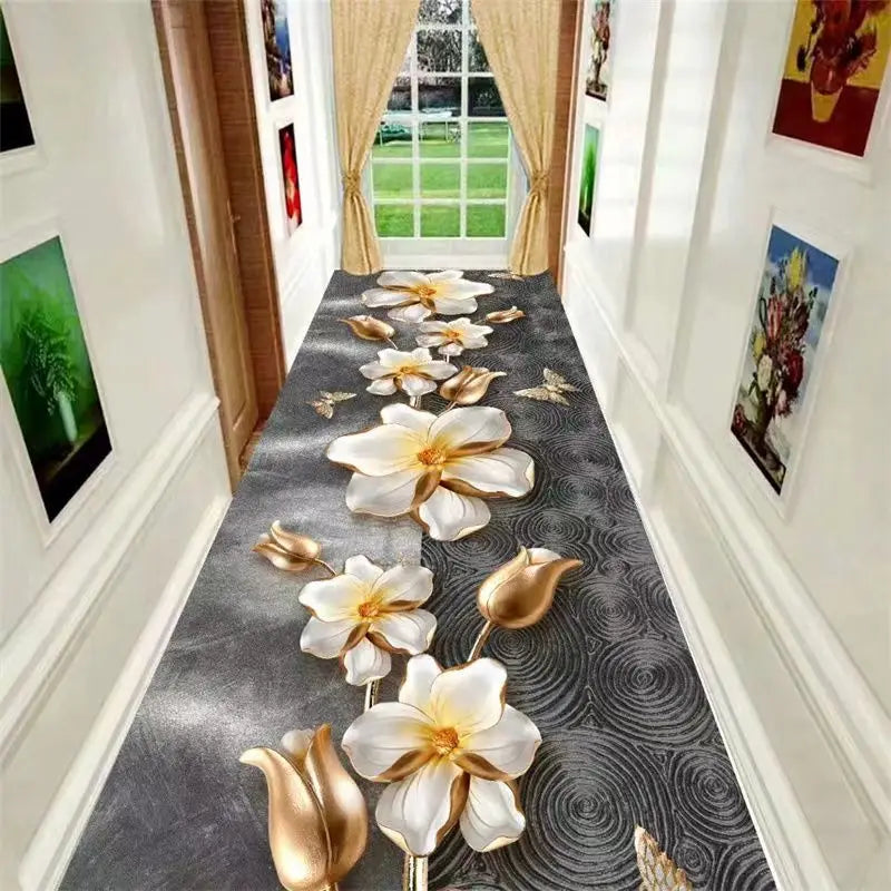 Decoración del hogar Balcón Pasaje 3D Alfombra de pasillo largo Entrada Hall Escalera Pasillo Alfombras Dormitorio Alfombra personalizable 
