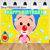 Plim Cartoon Theme Decoration for Kids, 1st Birthday Party Supplies, Baby Shower, Rainbow Circus Background, Photography Props 