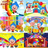 Plim Cartoon Theme Decoration for Kids, 1st Birthday Party Supplies, Baby Shower, Rainbow Circus Background, Photography Props 