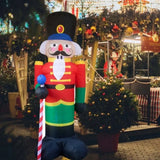 Decoração inflável do quebra-nozes do natal de 2.4m com decoração de natal iluminada por led decoração de festa de jardim ao ar livre