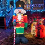Decoração inflável do quebra-nozes do natal de 2.4m com decoração de natal iluminada por led decoração de festa de jardim ao ar livre