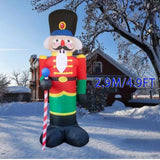 Decoração inflável do quebra-nozes do natal de 2.4m com decoração de natal iluminada por led decoração de festa de jardim ao ar livre