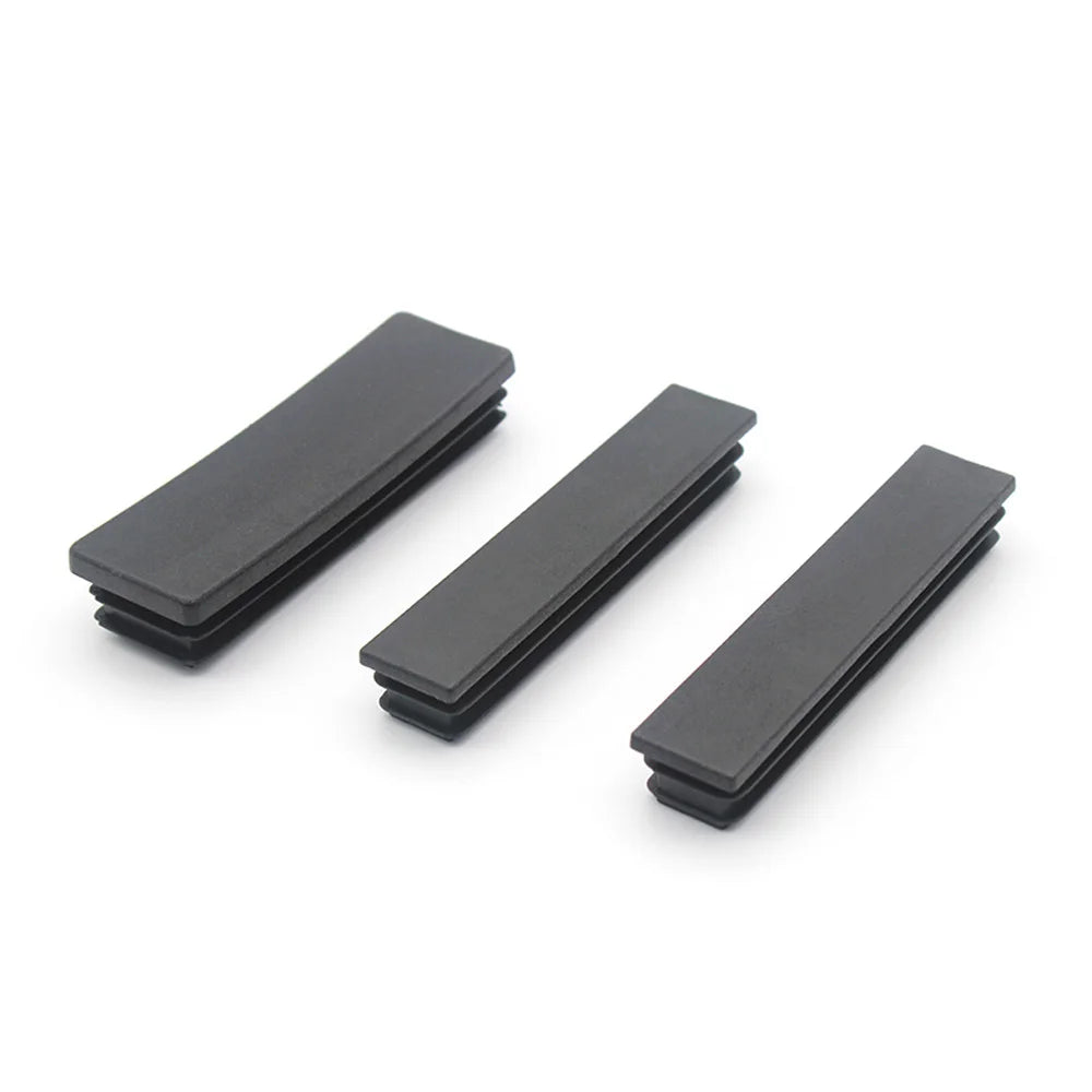 Decorative Black Plastic Rectangle End Caps, Furniture Leg Tube, Pipe Inserts Plugs, Bung Dust Cover, 10x20mm, 40x80mm 