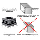 Tapas rectangulares decorativas de plástico negro para patas de muebles, tapones para tubos, tapas antipolvo, 10 x 20 mm, 40 x 80 mm 