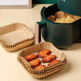 Disposable Air Fryer Parchment Paper, Wood Pulp Steamer, Cheesecake Accessories, Baking Paper, 50Pcs per Set 