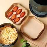 Disposable Air Fryer Parchment Paper, Wood Pulp Steamer, Cheesecake Accessories, Baking Paper, 50Pcs per Set 