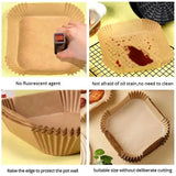 Disposable Air Fryer Parchment Paper, Wood Pulp Steamer, Cheesecake Accessories, Baking Paper, 50Pcs per Set 