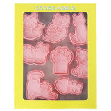 Juego de moldes para galletas con forma de garra de gato, forma de espina de pescado, sello para galletas, herramientas para decorar pasteles con fondant, plástico 3D de presión manual, 8 piezas 