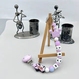 Cartoon Silicone Luminous Beads for Baby, Pacifier Clips, Chain Holder, Teether, Personalized English and Russia Name, Kawaii Toy 