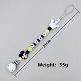 Cartoon Silicone Luminous Beads for Baby, Pacifier Clips, Chain Holder, Teether, Personalized English and Russia Name, Kawaii Toy 