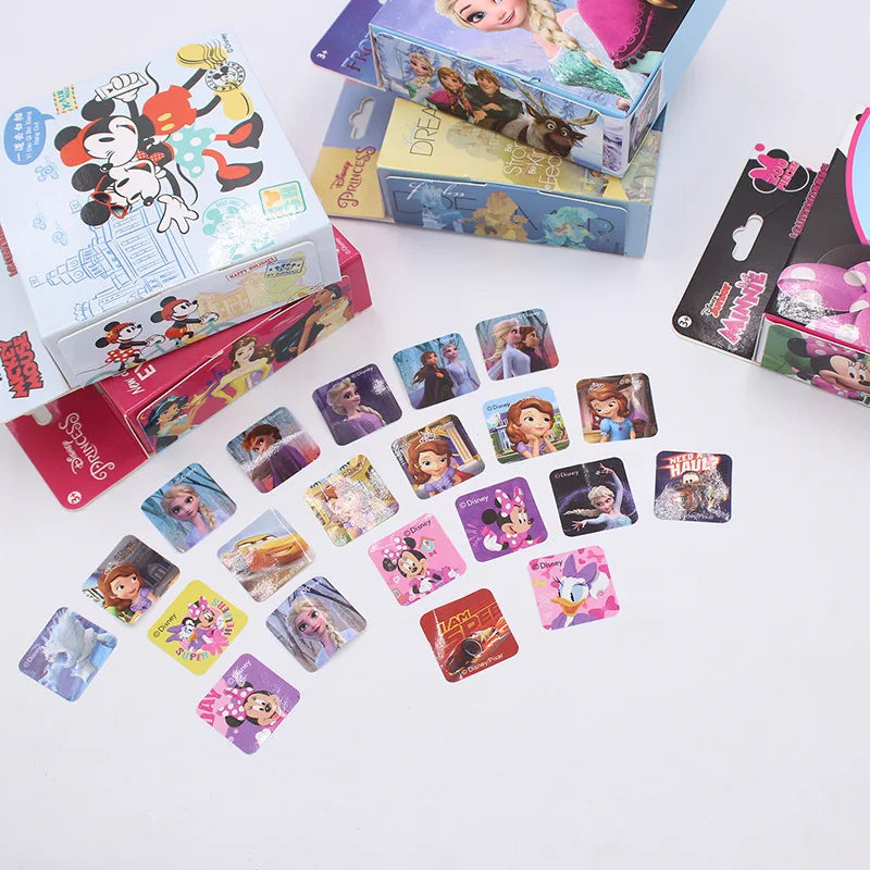 Pegatinas despegables de Disney, Princesa Frozen, Mickey Mouse, Minnie, niña, niño, regalo para profesores, 200 hojas por caja 