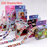 Pegatinas despegables de Disney, Princesa Frozen, Mickey Mouse, Minnie, niña, niño, regalo para profesores, 200 hojas por caja 