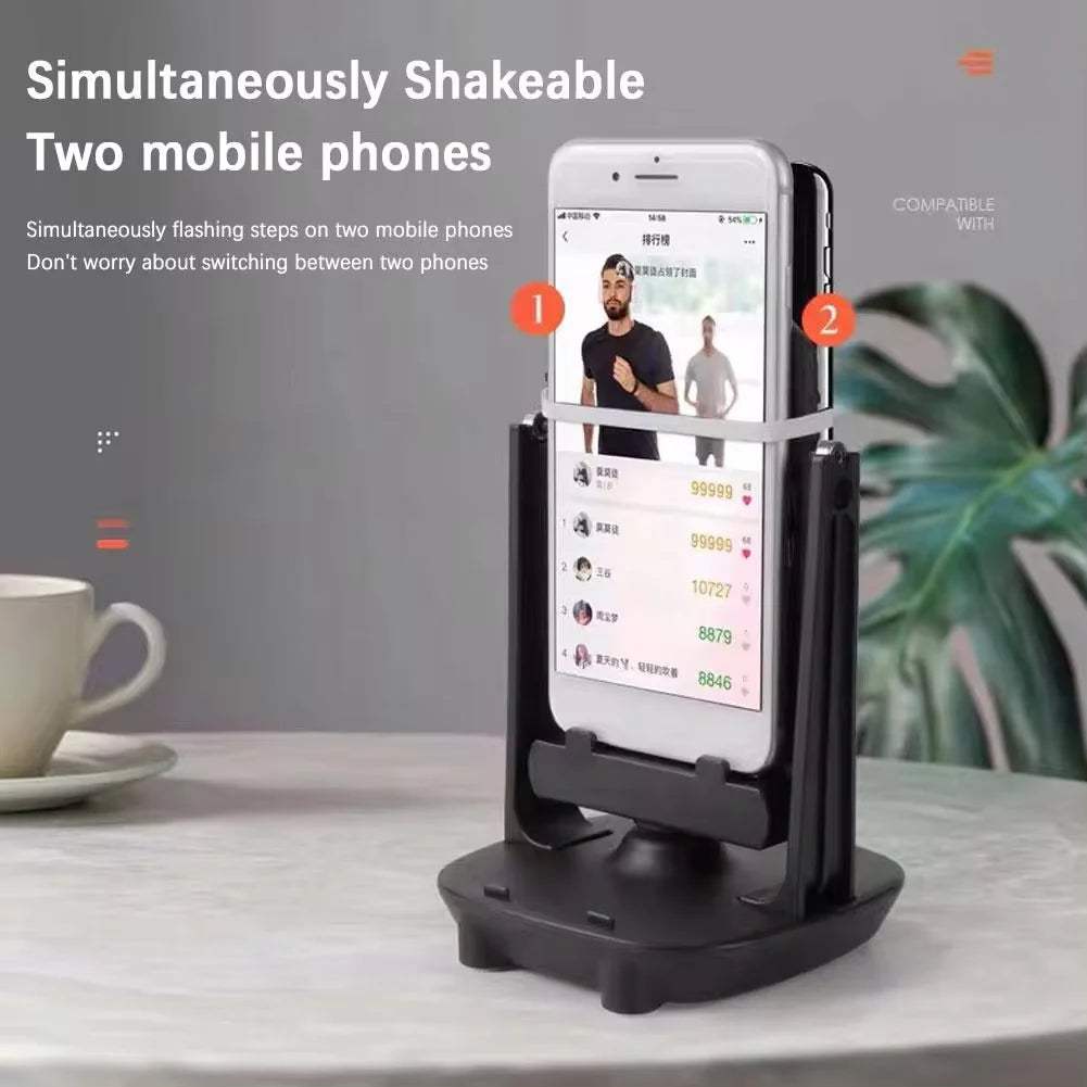 Desk Walking Swing Shaker Suporte para telefone móvel, escova de pedômetro, Stepper Wiggler, Contador para iPhone, Samsung, Xiaomi