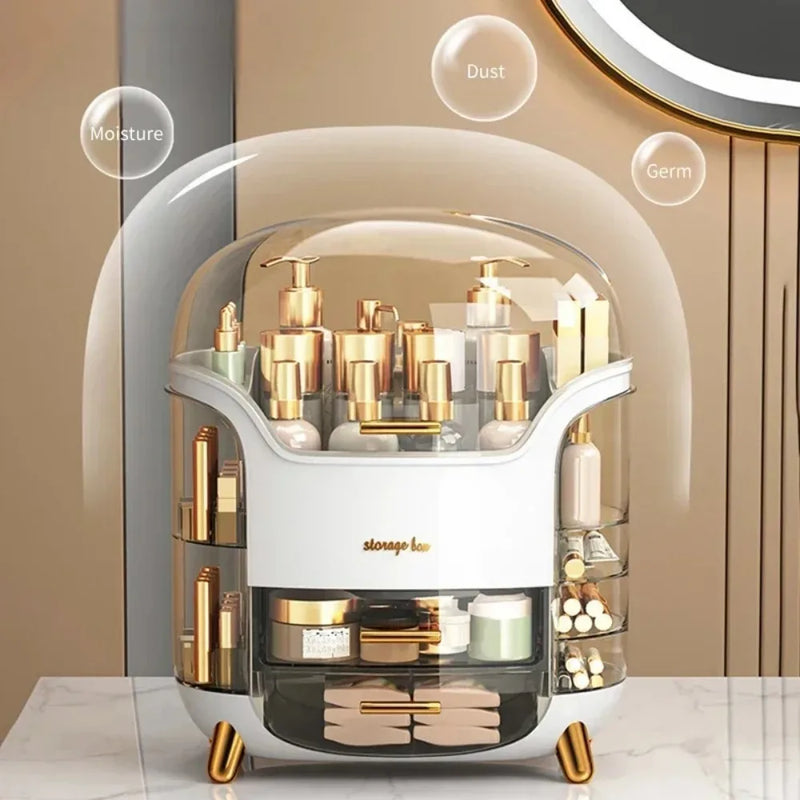 Desktop Makeup Organizer, Transparent Jewelry, Cosmetic Storage Box, Dustproof, Large Capacity, Lipstick Container 