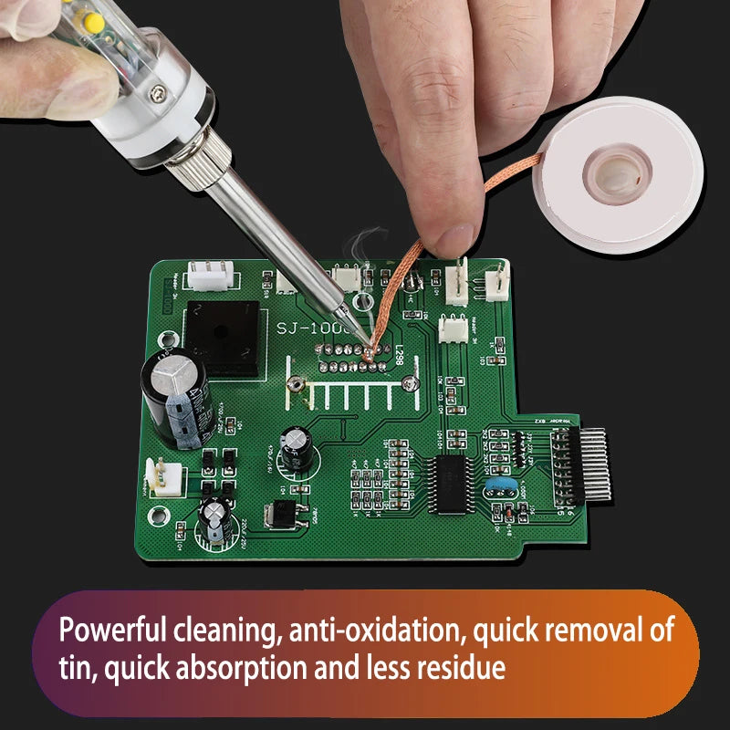 Desoldering Mesh Braid Tape, Copper Welding Point, Solder Remover Wire, Solder Wick, Tin Lead Cord, Solder Flux, 1.5-3.5mm 