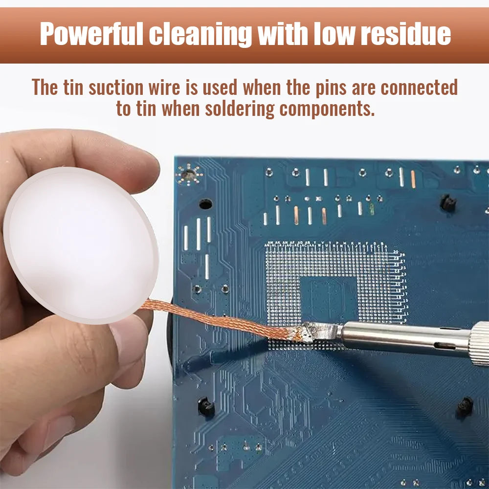 Desoldering Mesh Braid Tape, Copper Welding Point, Solder Remover Wire, Solder Wick, Tin Lead Cord, Solder Flux, 1.5-3.5mm 