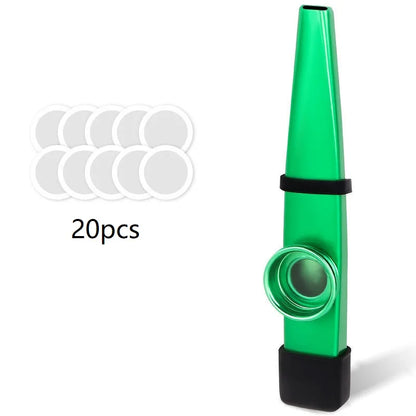 Kazoo - Diafragma metálico con funda de silicona, ideal para ukelele, violín, guitarra y piano, 7 colores, 20 unidades 