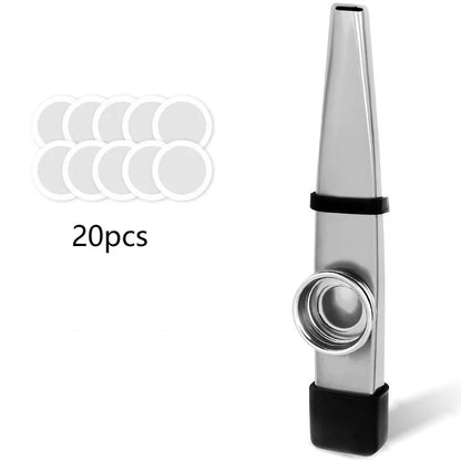 Kazoo - Diafragma metálico con funda de silicona, ideal para ukelele, violín, guitarra y piano, 7 colores, 20 unidades 