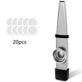 Diafragma de metal Kazoo com estojo de silicone, bom companheiro para cavaquinho, violino, guitarra, piano, 7 cores, 20 peças