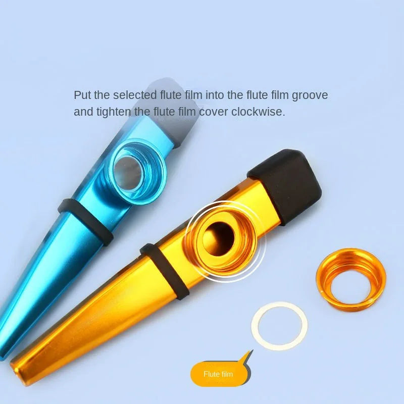 Diafragma de metal Kazoo com estojo de silicone, bom companheiro para cavaquinho, violino, guitarra, piano, 7 cores, 20 peças