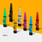 Diafragma de metal Kazoo com estojo de silicone, bom companheiro para cavaquinho, violino, guitarra, piano, 7 cores, 20 peças