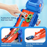 Camión transportador de dinosaurios de juguete, pista plegable, transporte de aleación, coche de juguete, regalo para niños pequeños. 