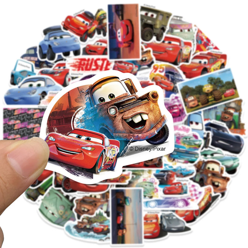 Disney Cartoon Cars Adesivos para Crianças, Carros, Relâmpago McQueen, Filme, Anime Decalque, Guitarra, Computador portátil, Bonito Pacote de Adesivos Kawaii, Menina Para, 10 Pcs, 30 Pcs, 50Pcs