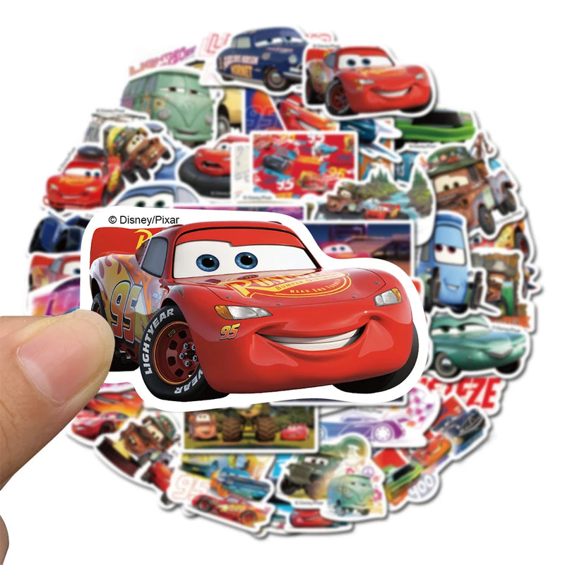 Disney Cartoon Cars Adesivos para Crianças, Carros, Relâmpago McQueen, Filme, Anime Decalque, Guitarra, Computador portátil, Bonito Pacote de Adesivos Kawaii, Menina Para, 10 Pcs, 30 Pcs, 50Pcs