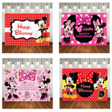 Disney Cartoon Theme Photography Background, Mickey, Minnie Mouse, Baby Shower, Happy Birthday, Gender Reveal, Banner for Children, 1Set 