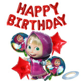 Disney Mashas and Bear Balloon Set, Cartoon Decoration, Birthday Party Supplies, Baby Shower Decor, Toddler Toy Gift, Kids 