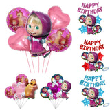 Disney Mashas and Bear Balloon Set, Cartoon Decoration, Birthday Party Supplies, Baby Shower Decor, Toddler Toy Gift, Kids 