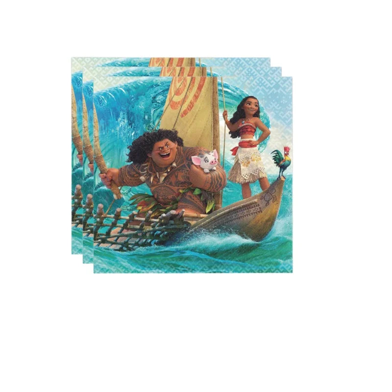 Disney-Moana Birthday Party Decorations, Balloons, Disposable Tableware, Cup, Plate, Baby Shower Toys, Celebration Supplies 