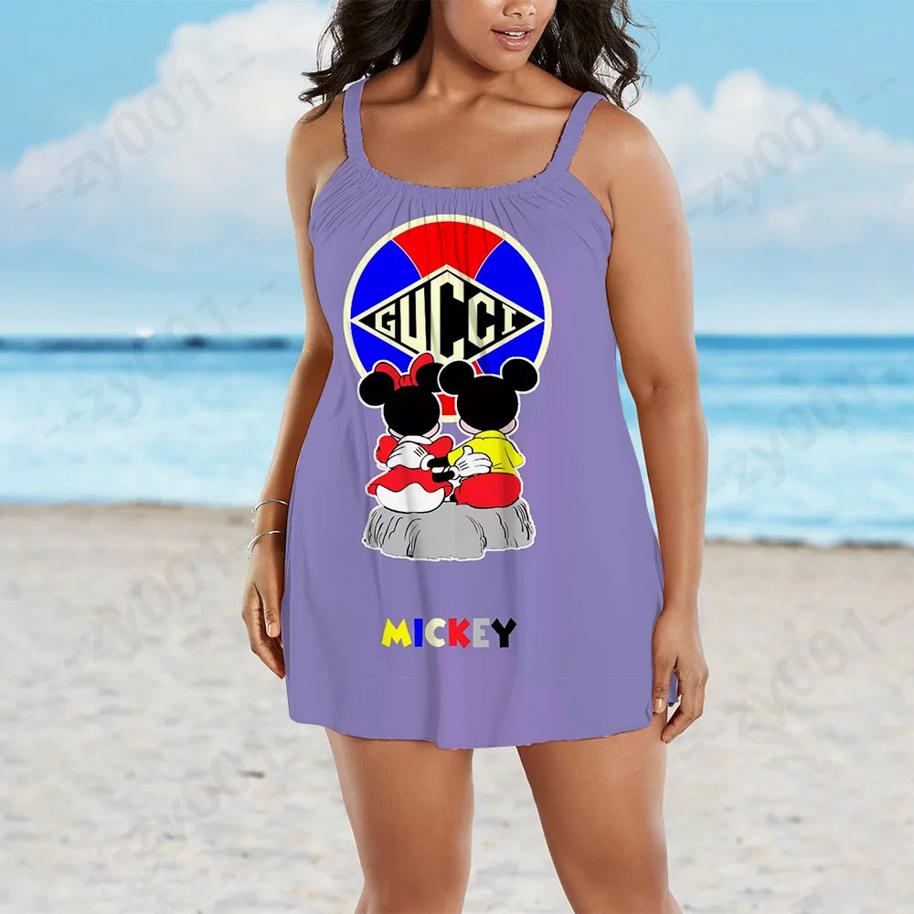 Vestido de verano Disney para mujer, talla grande 2022, elegante, de noche, midi, tallas grandes 7XL, 8XL y 9XL 
