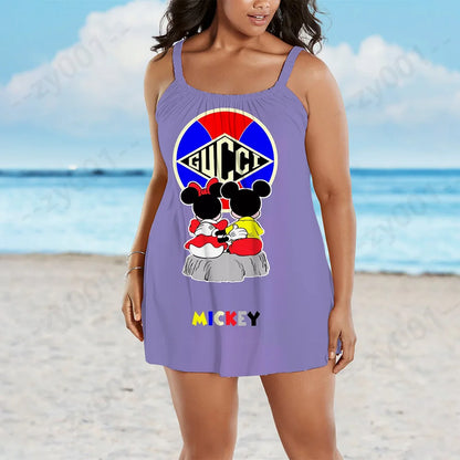 Vestido de verano Disney para mujer, talla grande 2022, elegante, de noche, midi, tallas grandes 7XL, 8XL y 9XL 