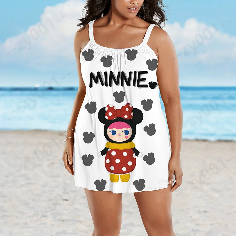 Vestido de verano Disney para mujer, talla grande 2022, elegante, de noche, midi, tallas grandes 7XL, 8XL y 9XL 